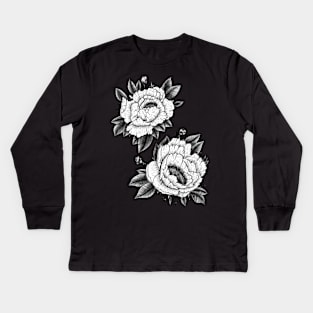 Tattoo Style Flower Print Kids Long Sleeve T-Shirt